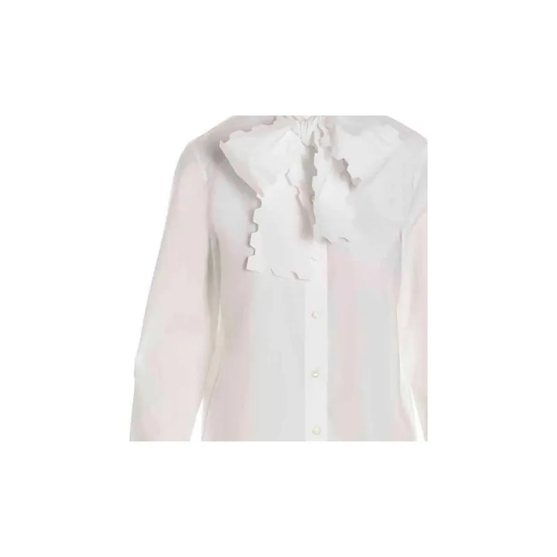 TORY BURCH Scalloped blow Poplin Blouse-3