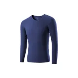 Crew Neck Unlined Clothing (Sapphire Blue) with Thermal Fleece/Seamless Antibacterial