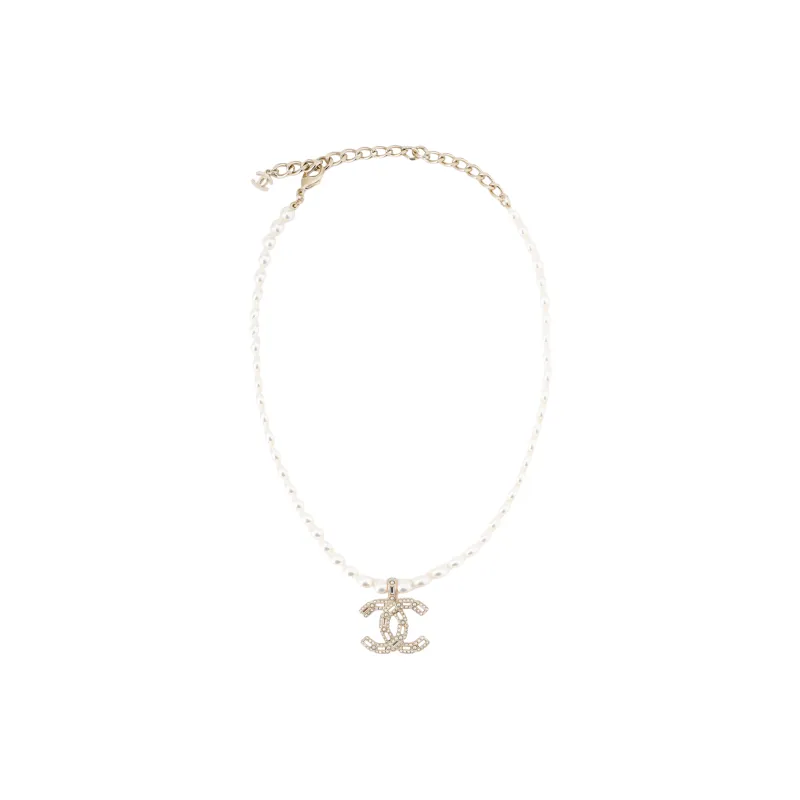 CHANEL 2024 Cc Faux pearl Necklace-3