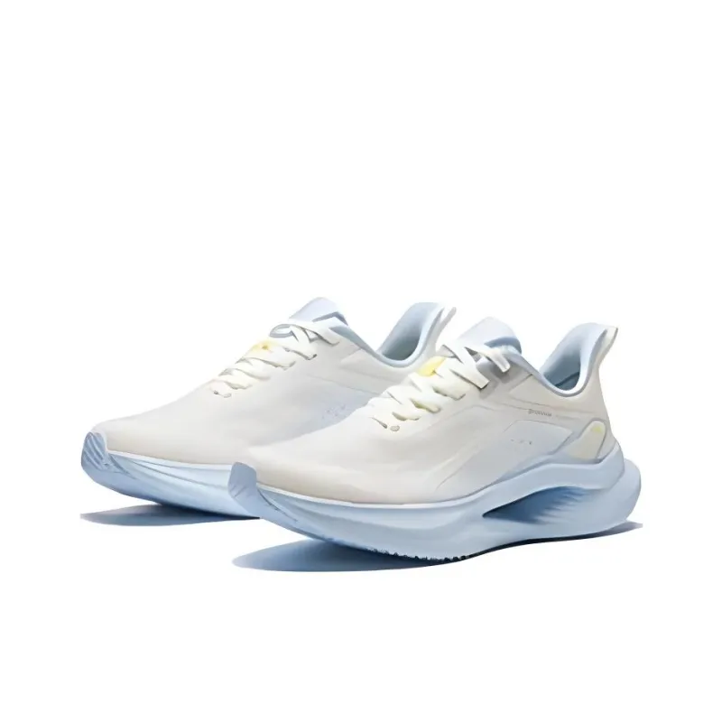 Anta Cushioning Breathable Lightweight Low Top Casual Running Shoes Women's White Blue-1