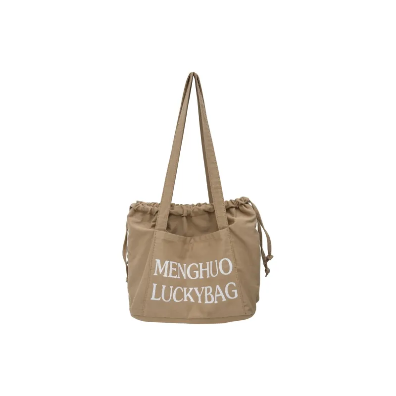 Travel Cotton Shoulder Bag Unisex Black White Red/Yellow/Khaki/Blue-22