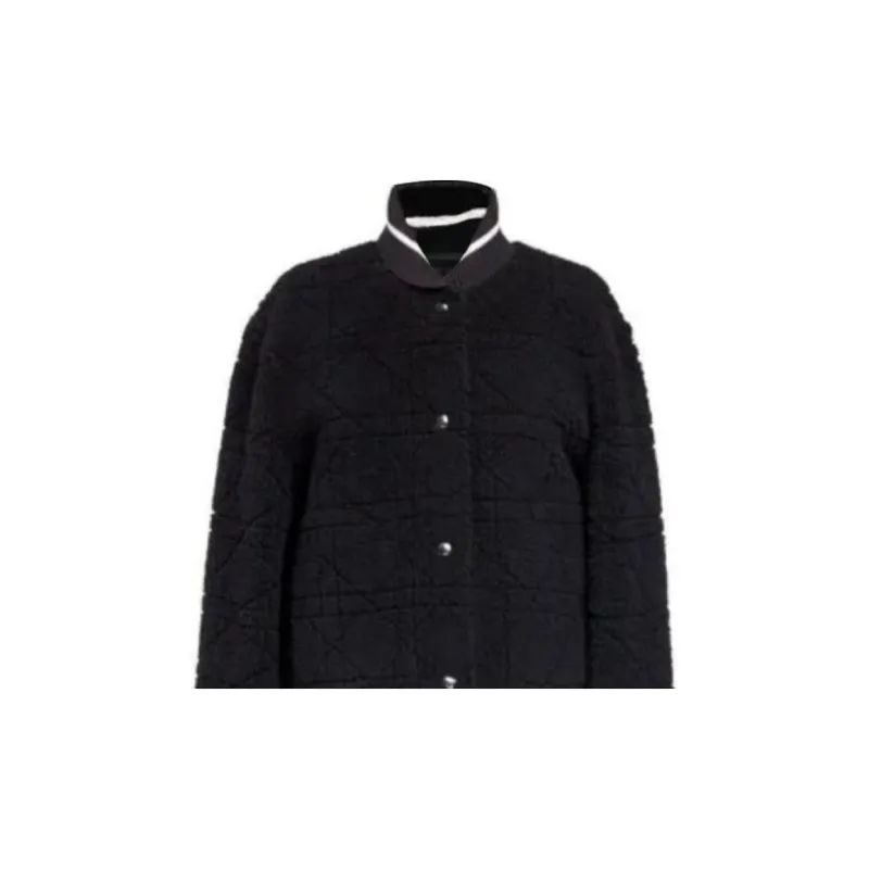 DIOR FW24 Velvet-feel Coat Women's Black-1