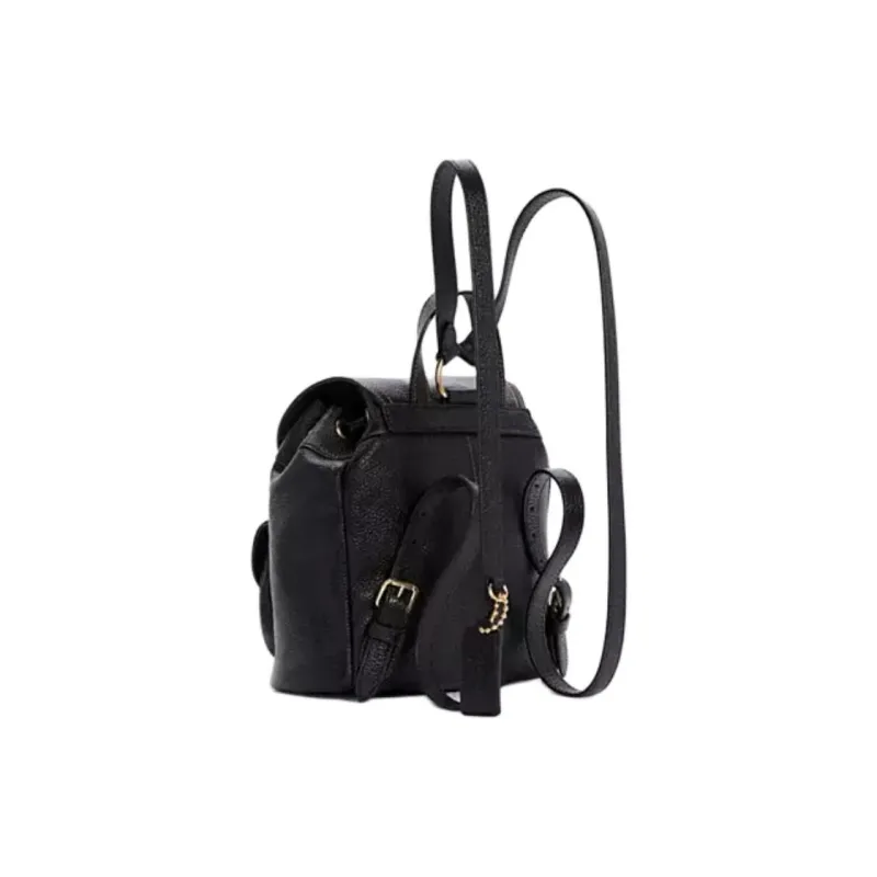 COACH Pennie Leather Backpack Small Size Women's Black-1