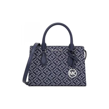 MICHAEL KORS Jacquard Shoulder Bag Crossbody Bag Handbag Small Size Women's Denim Blue