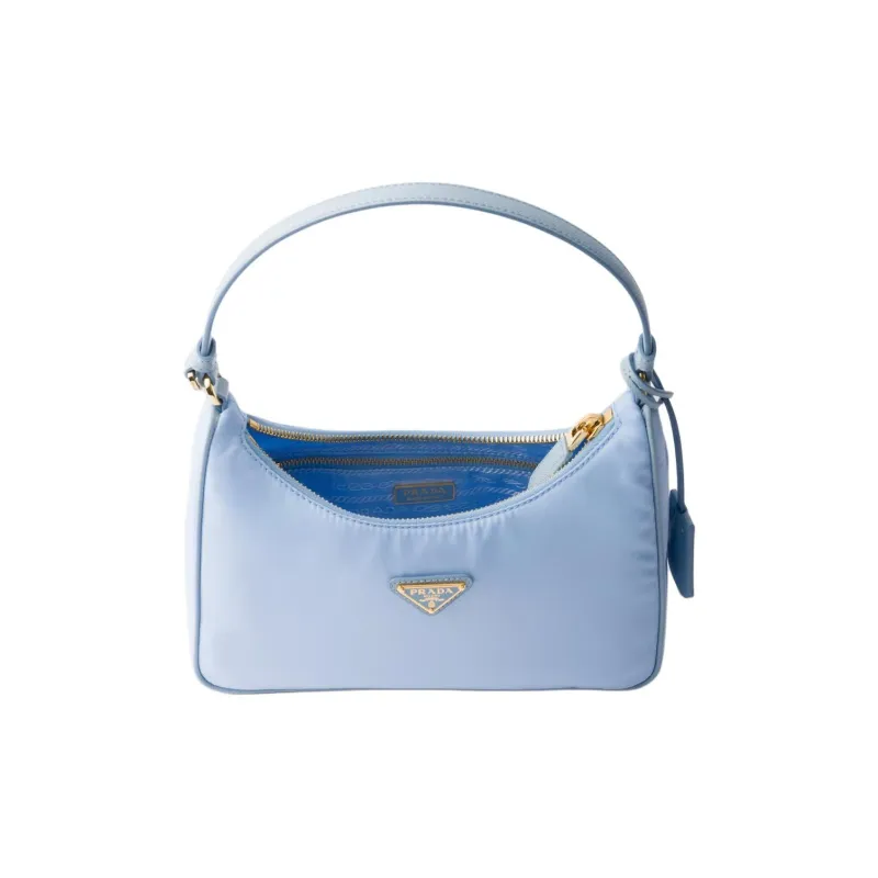 PRADA Re-Edition Recycled Nylon Shoulder Bag Handbag Shoulder Bag Mini Women's Light Blue-2