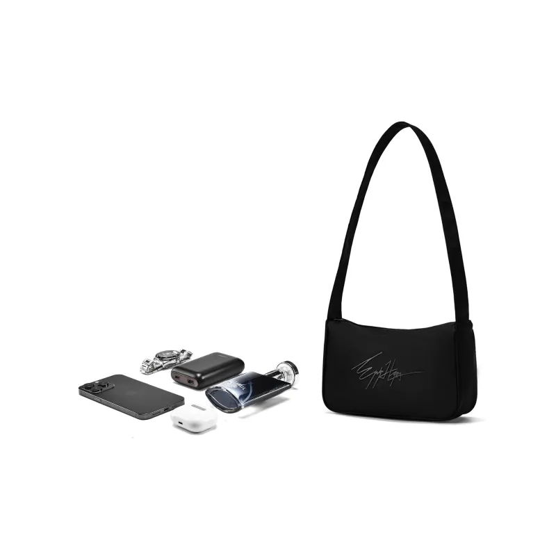 EPIPHQNY PU Skin Touch Fabric Shoulder Bag Regular Unisex Black-3