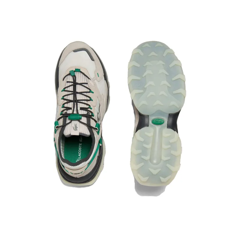 LACOSTE L-Guard Breaker Slip-Resistant Low-Top Casual Shoes Men's Beige Gray Green-4