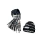 2 Pack (Striped Hat+Black Gray Scarf)