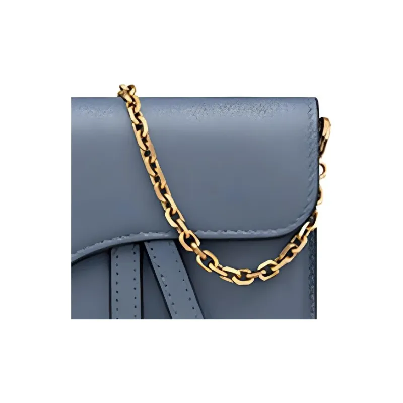 DIOR Saddle Sheepskin Saddle Bag Crossbody Shoulder Bag Women's Blue-1