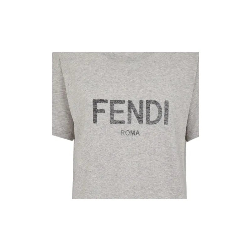 FENDI Logo Printed Crewneck T Shirt-3