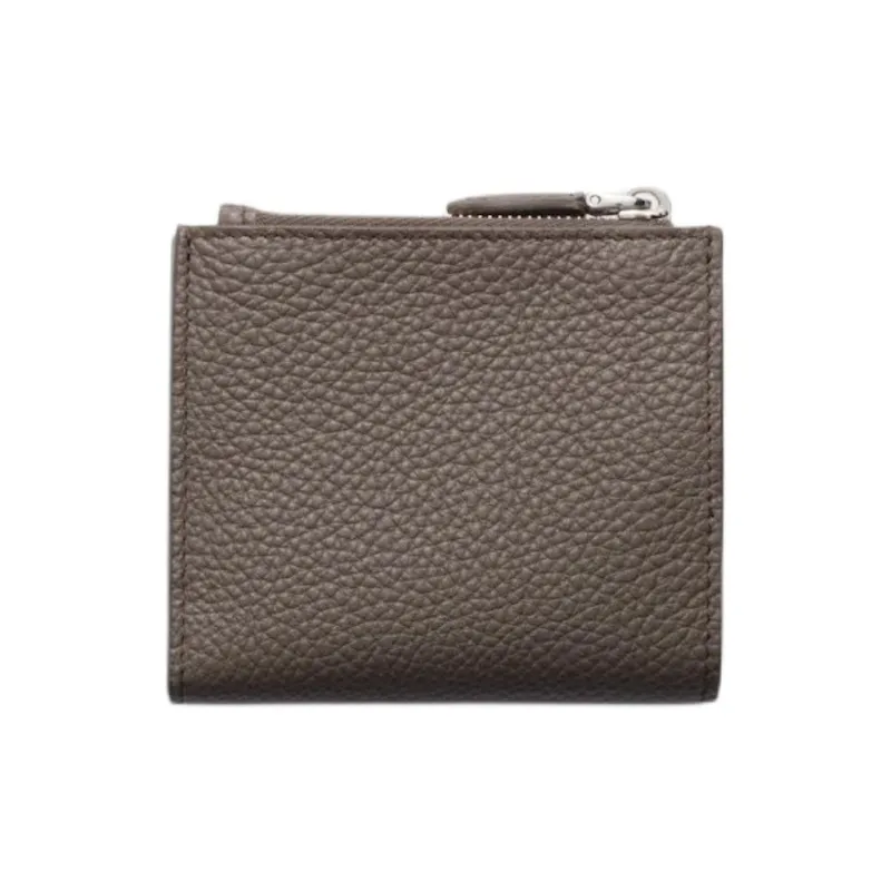 PRADA Leather Wallet Women's Gray Brown-1