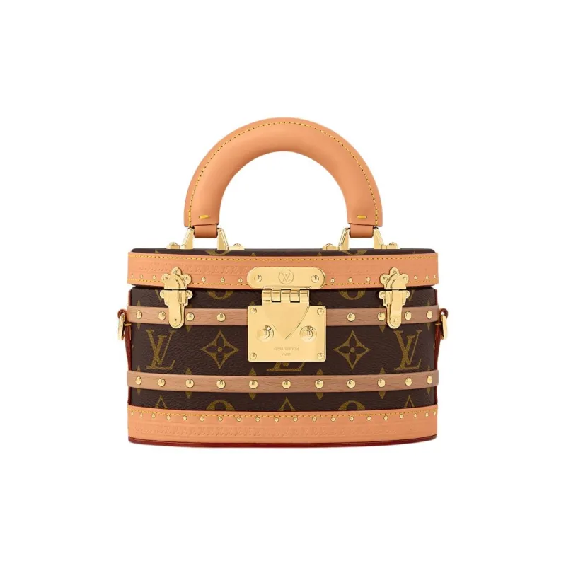 LOUIS VUITTON Coated Canvas With Leather Handbag, Shoulder Bag, Crossbody Bag Women's Brown-1