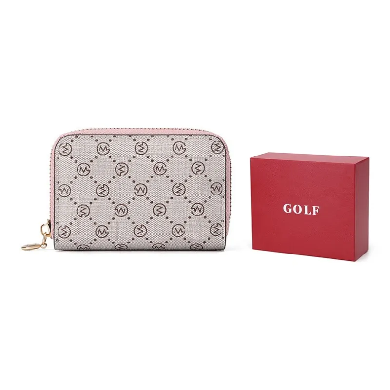GOLF PVC Card Holder Regular Women's Smoke Pink Coffee/Burgundy Coffee-8