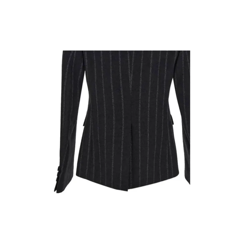 VERSACE Logo Printed Single Breasted Blazer-6