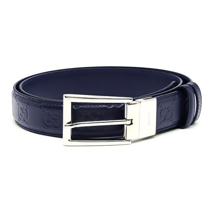 GUCCI Leather Belts Men Dark Blue-0