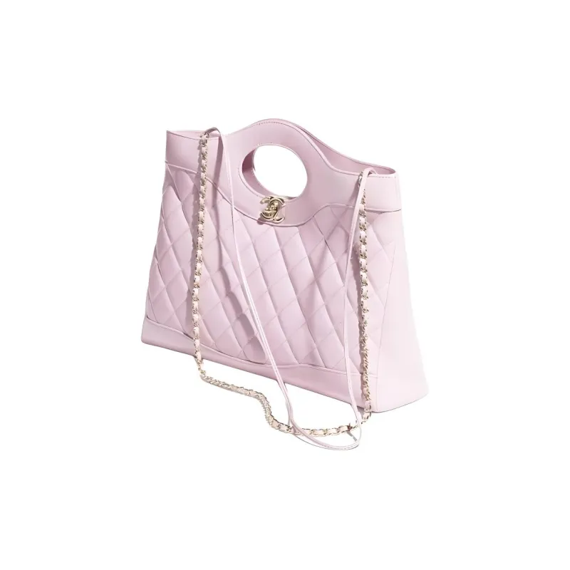 CHANEL Oil Wax Sheepskin Shoulder Bag, Crossbody Bag, Handbag Medium Size Women's Pink-1