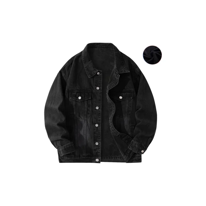 MIIRACER Denim Jackets Unisex Black-25