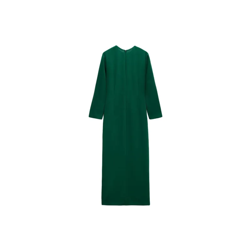 ZARA Long-Sleeved Dresses Women's Dark Green-1