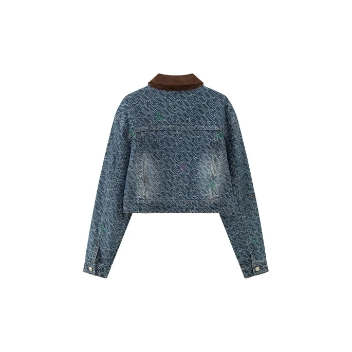 CHUU Cropped Coat Women's Dark Denim Blue-1