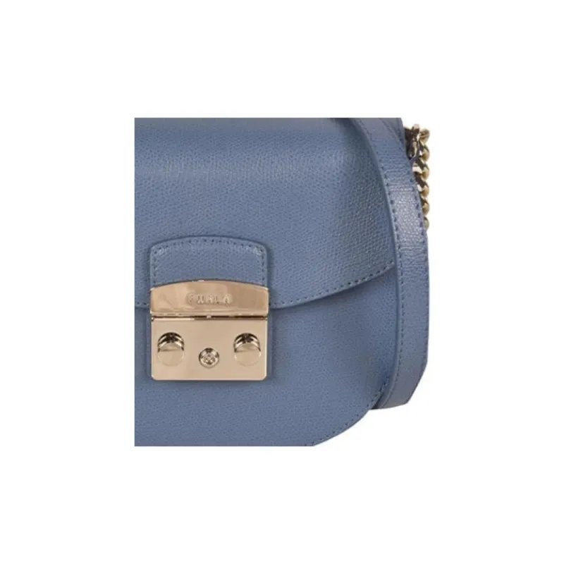 Furla Metropolis Collection Calfskin Shoulder Bag Crossbody Bag Mini Women's Blue-3