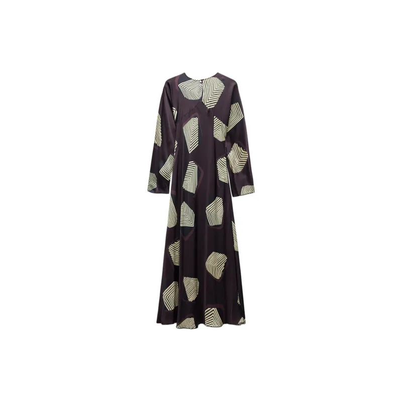 ZARA ZW Series Long Sleeved Dress Women's Dark Brown-1