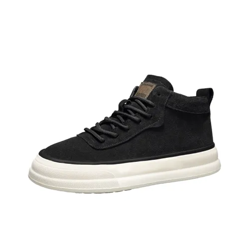 EASTERN CAMEL Slip Resistant Shock Absorbers With Abrasion Resistant Properties Mid Top Skateboard Shoes Men's