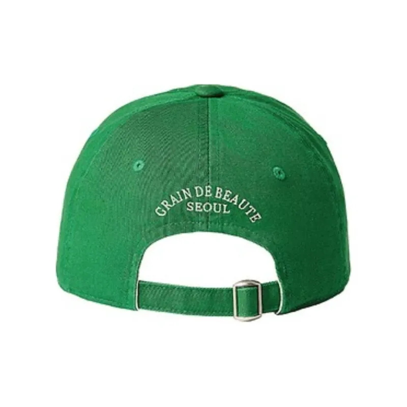 GRAIN DE BEAUTE Cotton Fabric Baseball Caps Unisex Green-3