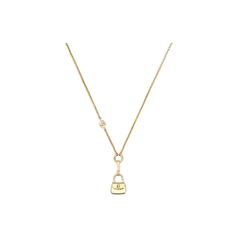 GUCCI Metal, Glass Pearl Necklaces Unisex Gold-0