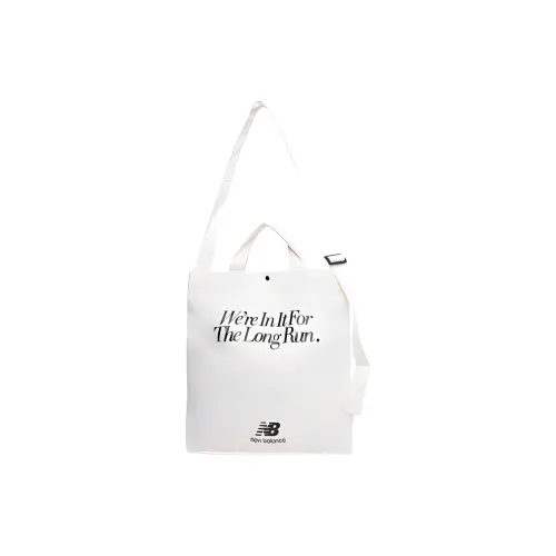 New Balance Fabric Tote Bag Shopping Bag Shoulder Bag Handbag Regular Unisex Ivory White