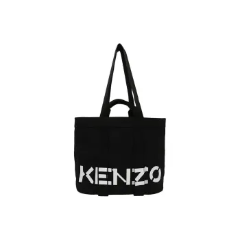 KENZO Cotton Tote Bag Handbag Shoulder Bag Backpack Unisex Black