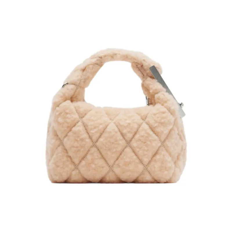 Burberry Shearling Shoulder Bag Crossbody Bag Handbag Mini Women's Peach Pink-2