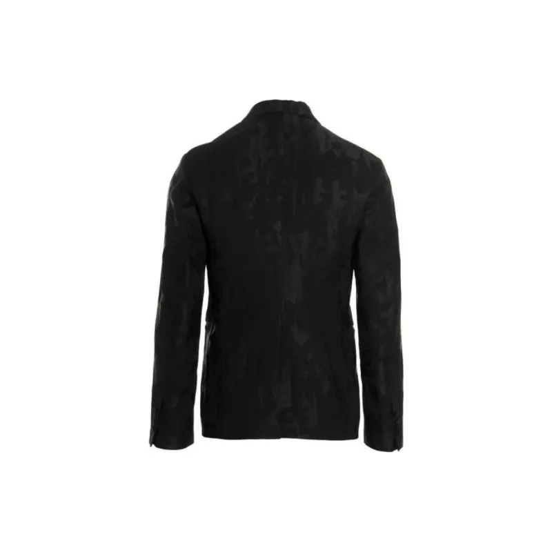 Alexander McQueen Logo Jacquard Tailored Blazer-1