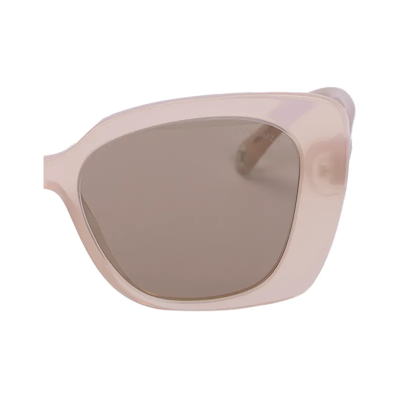 CHANEL Plate Frame Rectangular Sunglasses Unisex Pink-3