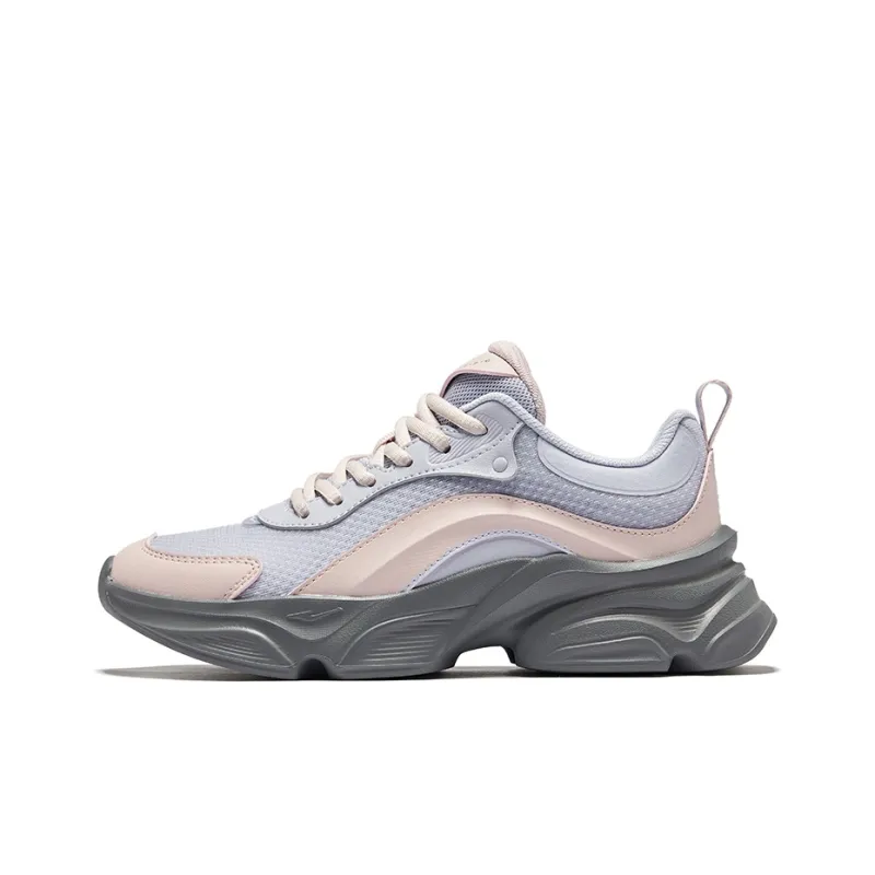 Erke Jade Rabbit Lite Height Increasing Slip-Resistant Low-Top Casual Shoes Women's Smoky Purple With Daylily Gray-0