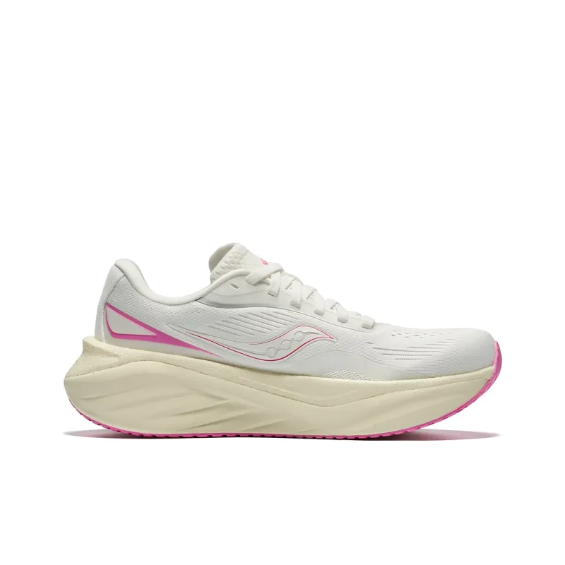 Saucony Low Top Running Shoes Women's White Pink-1