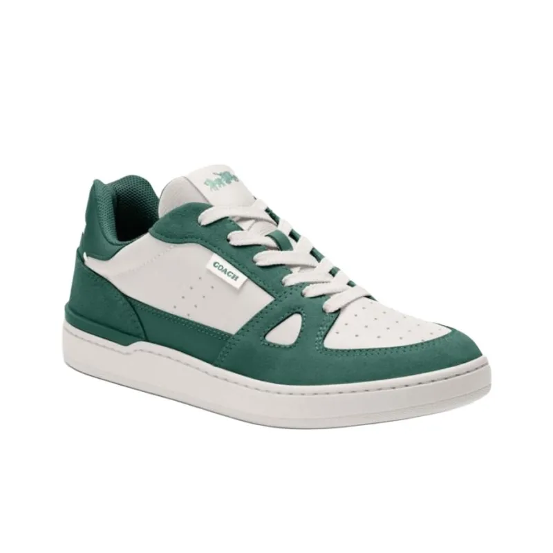 COACH Clip Court Low Top Skateboard Shoes Women's Green-2
