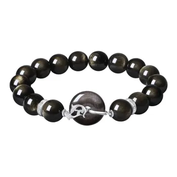 CHOW TAI SENG Obsidian Bracelets Men's