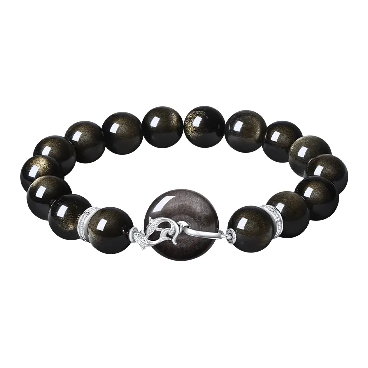 CHOW TAI SENG Obsidian Bracelets Men's-0