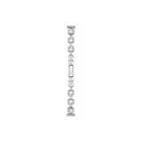 Kitten Metal Chain Strap-Silver with White Zircon
