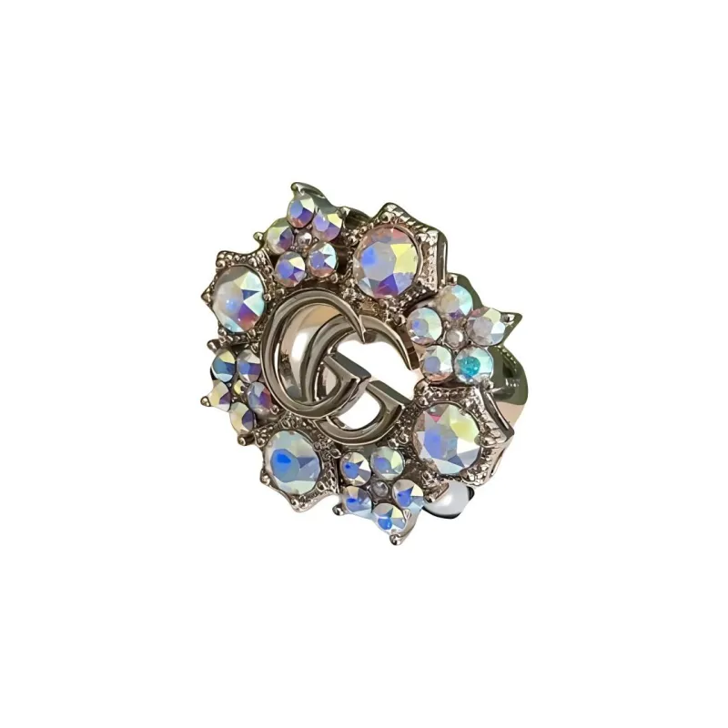 GUCCI Double G Flowers Crystal Earrings-0