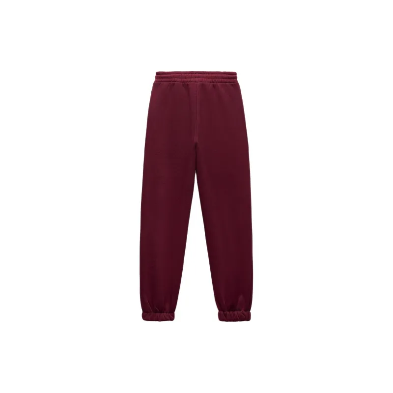 ZARA Casual Pants Women's Burgundy Red-1