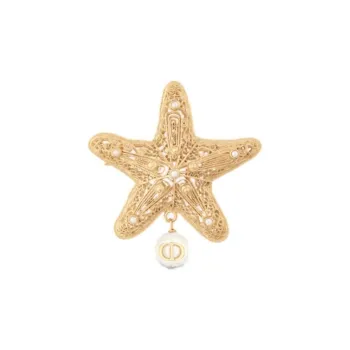 DIOR Resin Metal Brooches Women's Gold