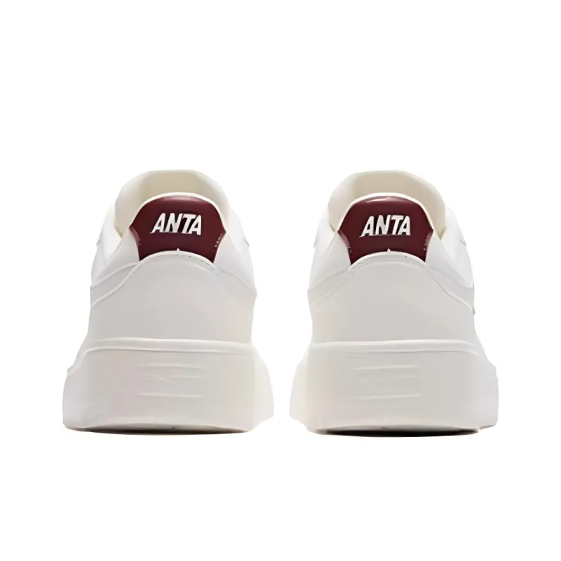 Anta Anti Slip Wear Resistant Low Top Casual Shoes Men's White Red-2
