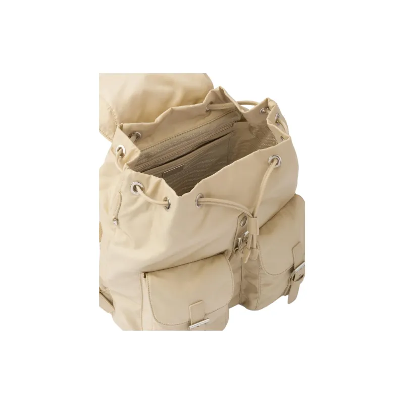 PRADA Re Nylon Fabric Backpack Medium Size Women's Desert Yellow-3