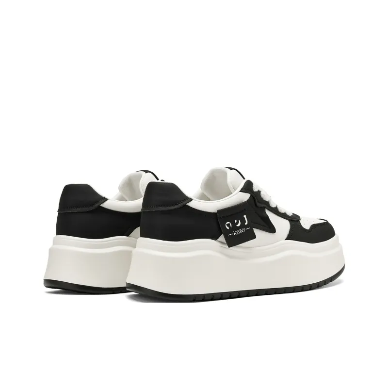 JOSINY Fleece Lined Warm Black White Fashion Sporty Style Casual Shoes Women's Beige Black-2