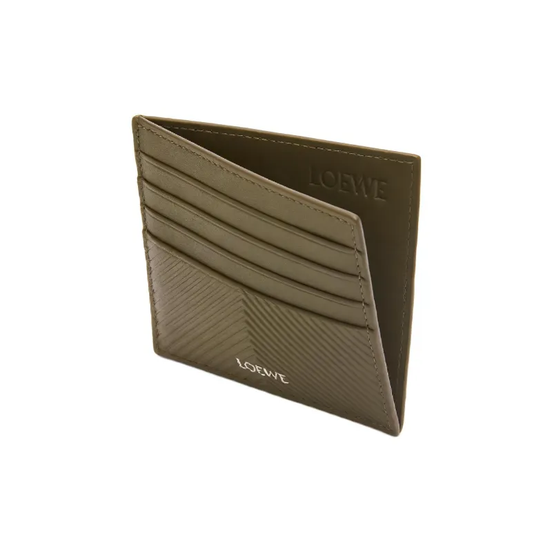 LOEWE Cow Leather Card Holder Men's Khaki Green-1