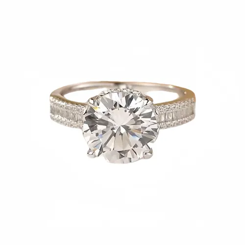 Stone On The Line S925 Silver Moissanite Rings Unisex