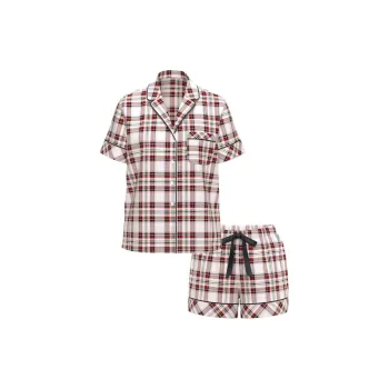 Victoria's Secret Flannel Short Pajama Set / WTP Pajama Set Women's Red Plaid