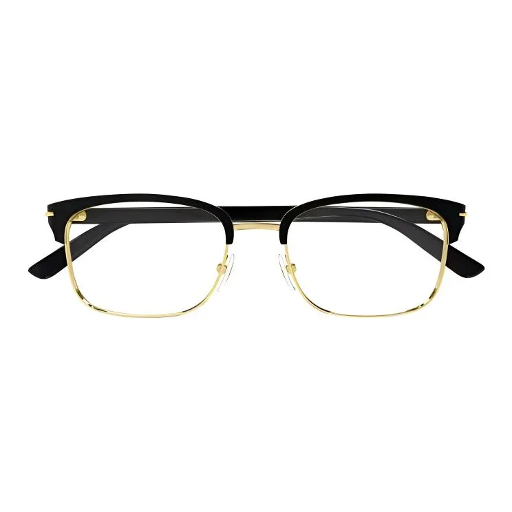 GUCCI Metal Rectangular Eyeglass Frames Men's Black-1