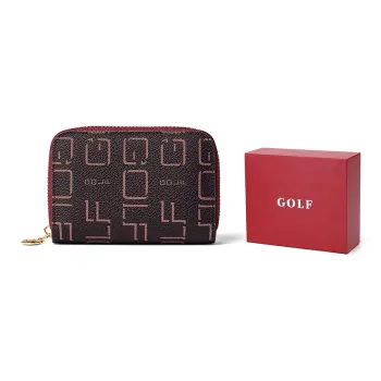 GOLF PVC Card Holder Regular Women's Smoke Pink Coffee/Burgundy Coffee